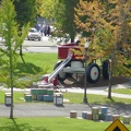 Big red wagon in the park