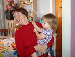 Jeannette and one of the kids at the party