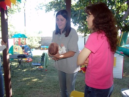 Shari (left with baby) and others