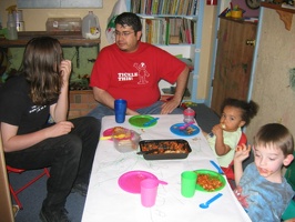 Lasagna lunch with the kids 