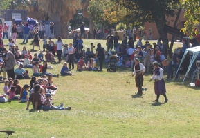 Chris and Nicolas watching the jugglers