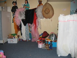 Another part of our Role Play area.  We have many different things to try on, shoes, outfits, hats, etc.  We can pretend to be j