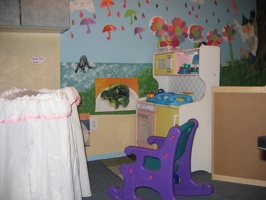 Another view of our Role Play area.  We have a kitchen with pretend food, dishes, microwave, mixer, blender...etc.  This is a gr