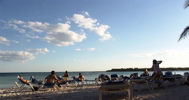 Early sunset on the beach