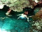 Eric and Travis swimming in the cenote