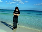 Travis on a pristine beach south of Barcel&amp;Atilde;&amp;sup2;