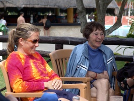 Julie and Jeannette at snack time