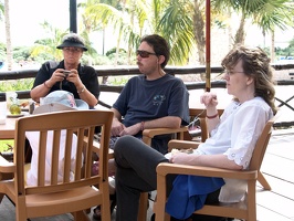 Bailey, Chris, Amy, and Nicolas at snack time