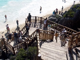 Modern steps built from &amp;quot;El Castillo&amp;quot; to the beach.  All other access from this part of Tulum is pretty rugged