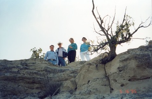 Jim, Mark, Bev, and Jeannette on big rock by our house