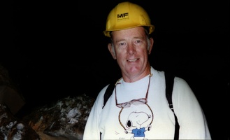 Mark exploring lava tubes near Grants