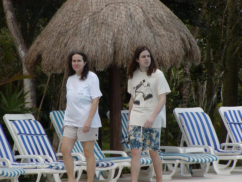 Barbara and Thomas by pool