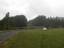    Nessa and I walking down entrance.  It's starting to rain.