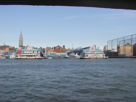    The huge yacht between buildings belongs to Forbes, one of his smaller ones.