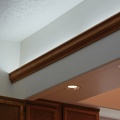 Painted and mahogony crown molding in place.