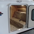 Enother shot of the "couch" bed.  Here you can see that the floor of the trailer is coverd with lanolium.  You can als