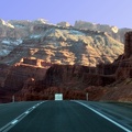 The road leading into Moab, Utah (taken while driving)