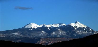 La Sal mountains from just north of Moab, Utah