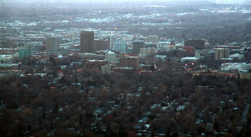 Downtown at sunset from Tablerock